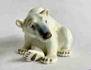 Royal Copenhagen-Polar Bear Sitting - 14 x 20 x 12